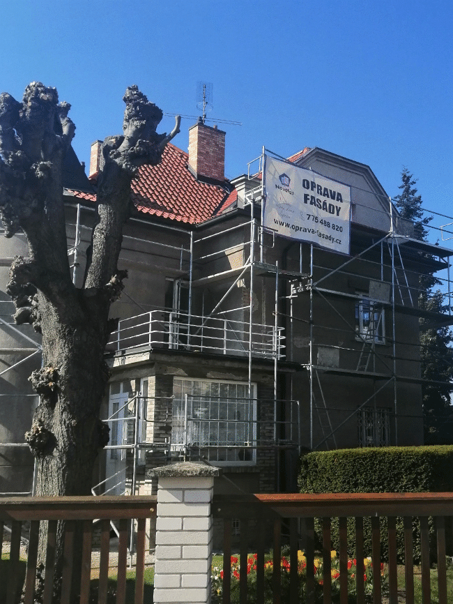 Oprava fasády vily Praha 4